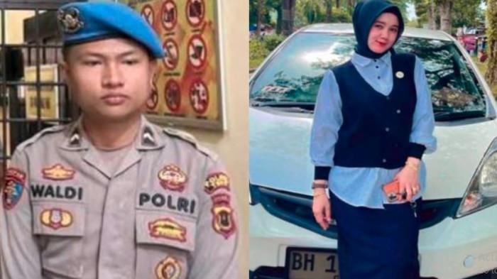 Penampakan Bripda Waldi Pembunuh Dosen di Jambi Tutupi Wajah Usai Dipecat